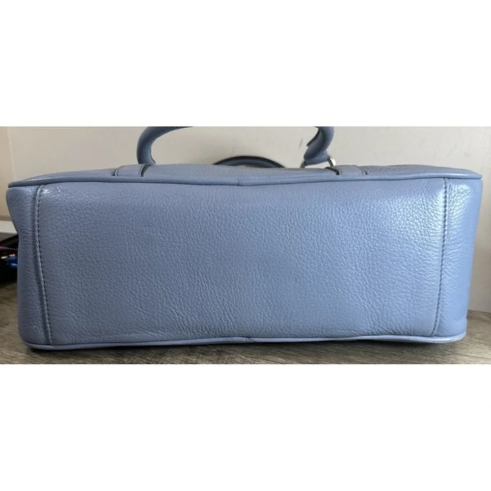 Talbots Blue leather satchel handbag Purse Tote‎ Bag